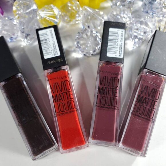Maybelline Vivid Matte Gel Lip Gloss New York Lip Color Smoky Rose Make Up - Picture 4 of 8
